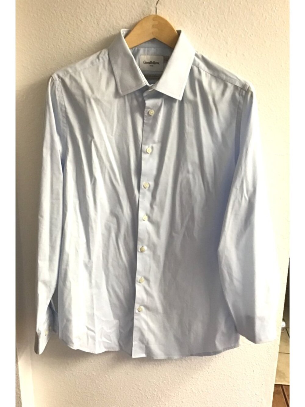 GOODFELLOW & CO- Light Blue Long Sleeve Men's Dress Shirt Size MEDIUM